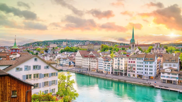 Walk the streets of Zurich's historic city centre