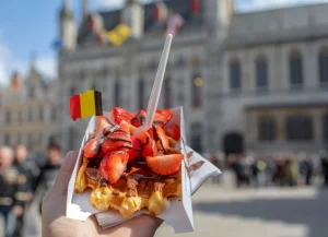 Probieren Sie belgische Waffeln