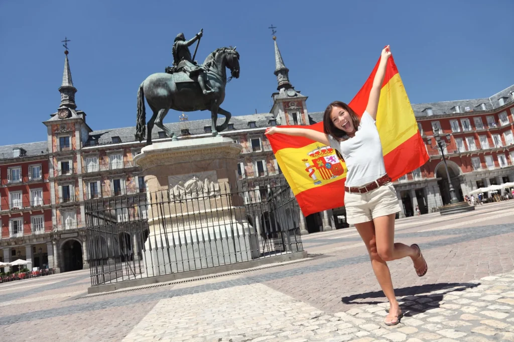 Madrid tourist spain flag